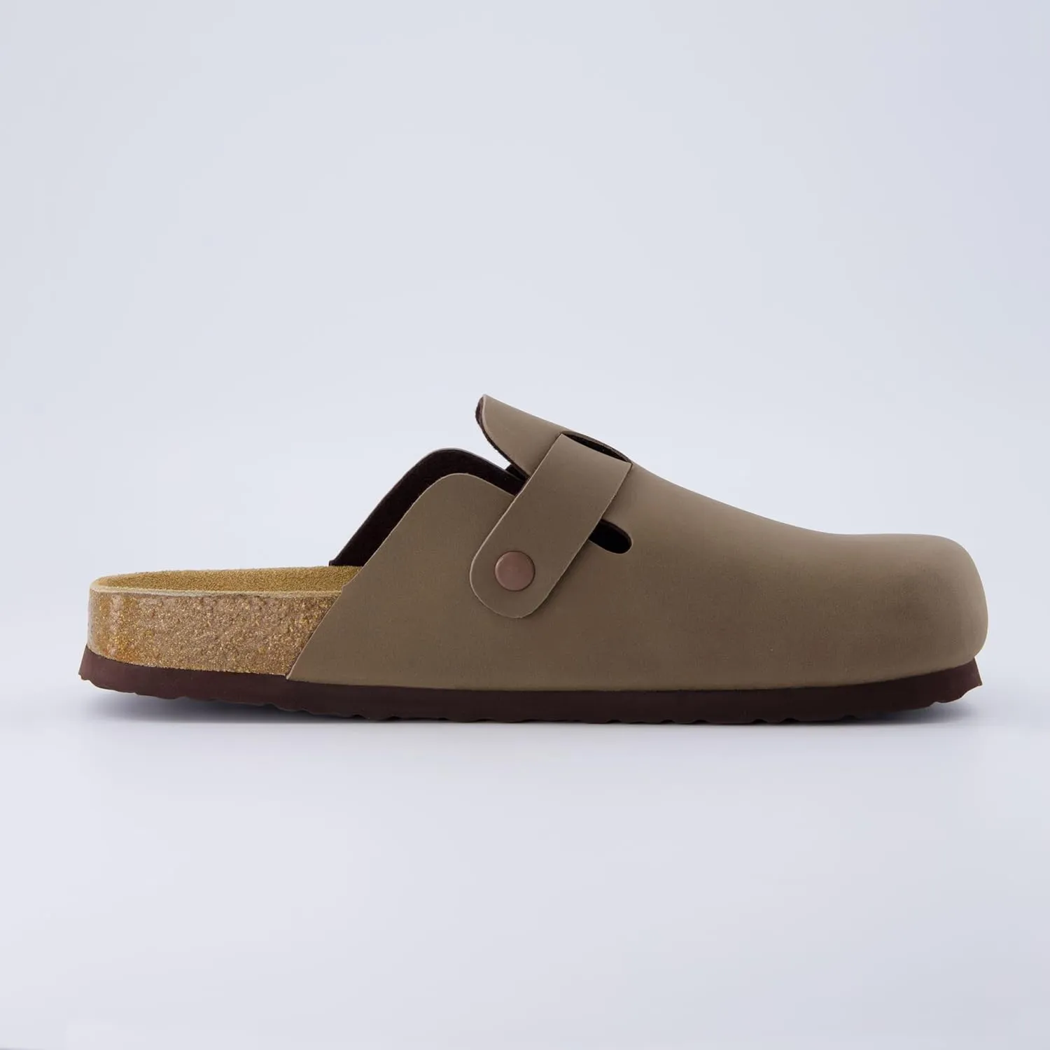 CUSHIONAIRE Men's Haze Genuine Suede Faux Fur Cork Footbed Clog with  Comfort
