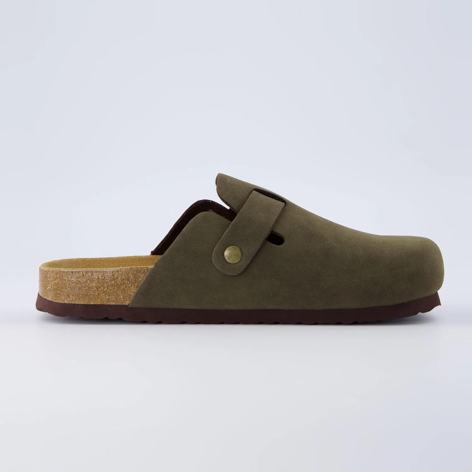 CUSHIONAIRE Men's Haze Genuine Suede Faux Fur Cork Footbed Clog with  Comfort
