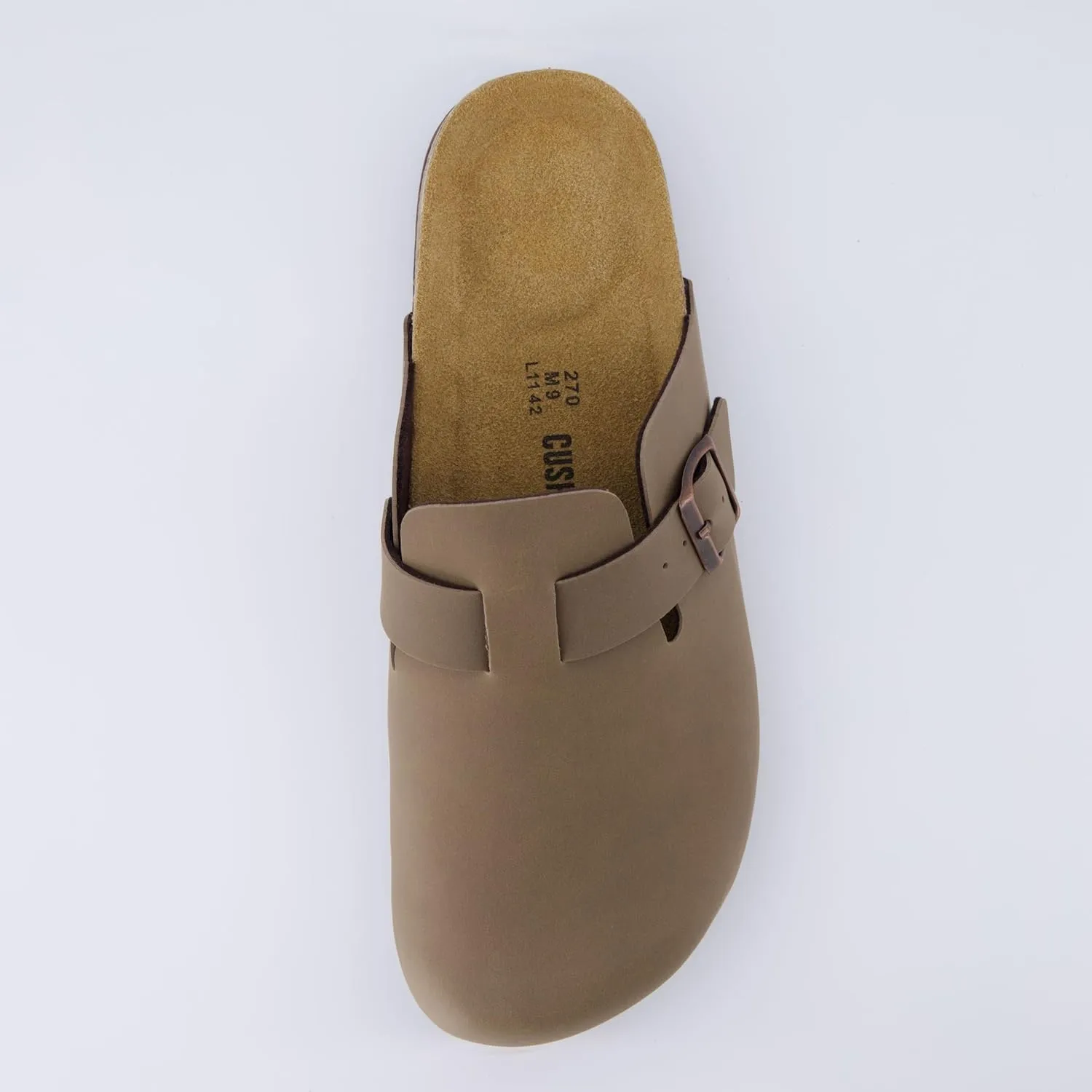 CUSHIONAIRE Men's Haze Genuine Suede Faux Fur Cork Footbed Clog with  Comfort