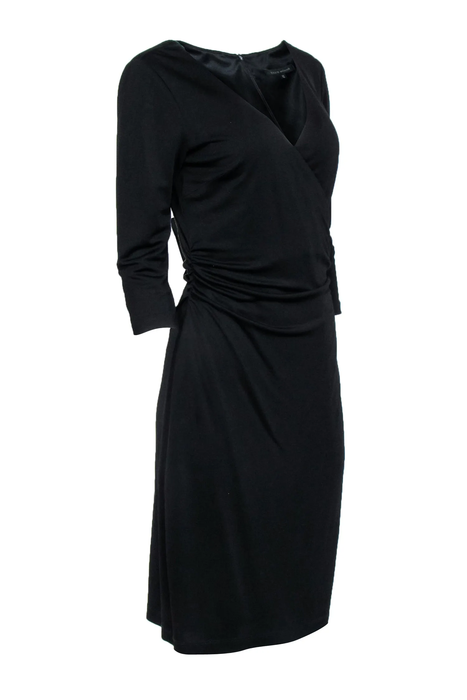 David Meister - Black Surplice Long Sleeve Dress Sz 12