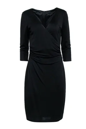 David Meister - Black Surplice Long Sleeve Dress Sz 12