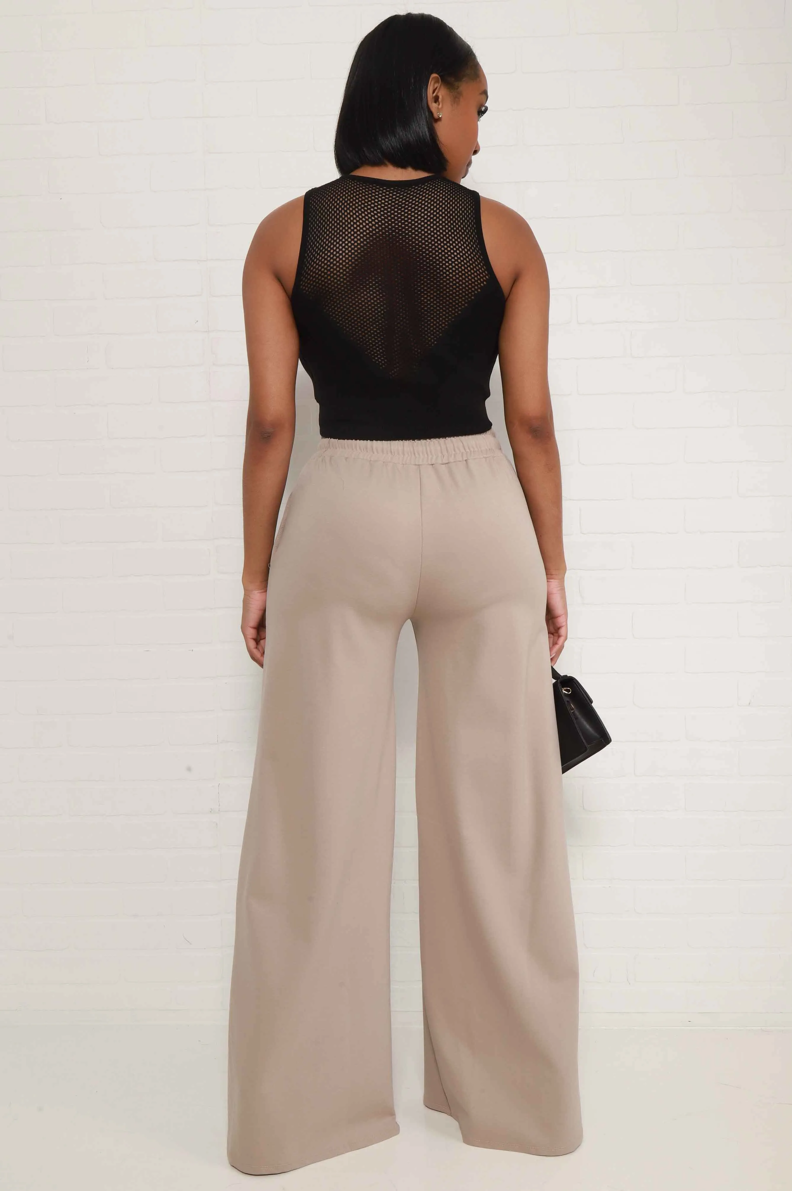 Day Off Wide Flare Pants - Nude