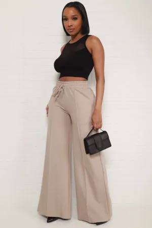 Day Off Wide Flare Pants - Nude