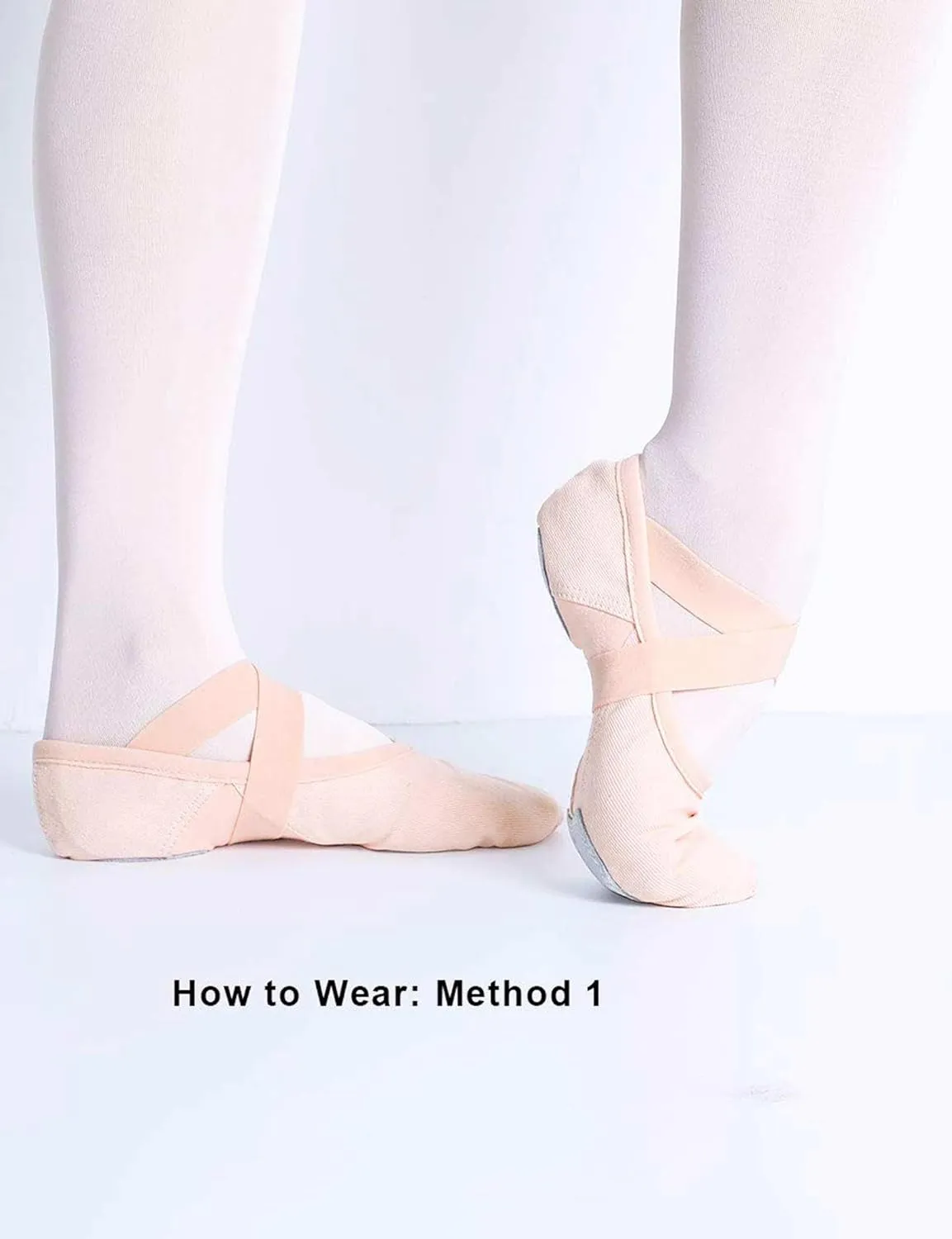 Daydance Teens Women Elastic Canvas Ballet Shoes Soft Split Sole Dance Slippers for Gymnastics, Yoga