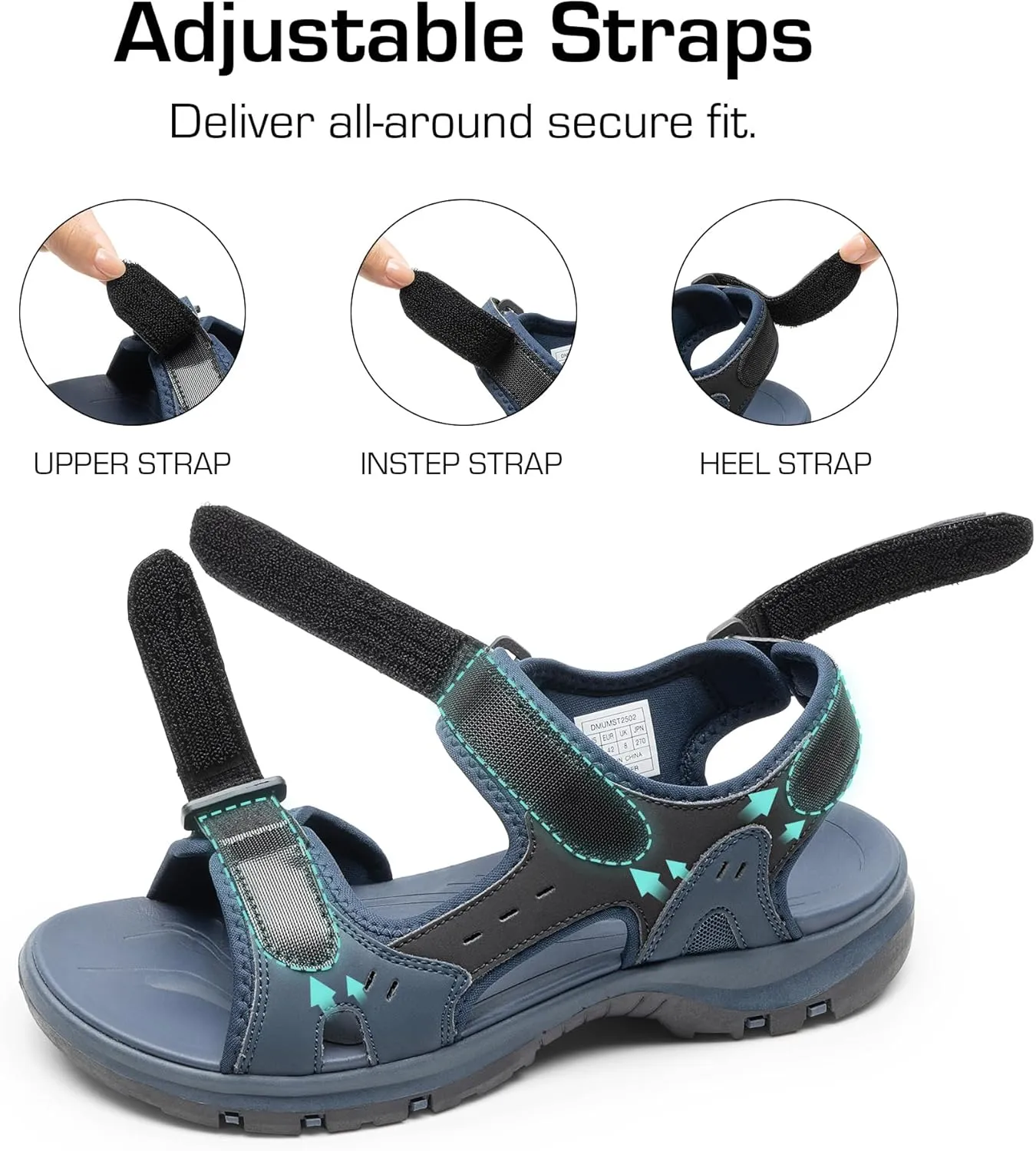 DREAM PAIRS Mens Arch Support Hiking Sandals Sport Outdoor Athletic Comfortable Summer Beach Water Sandals