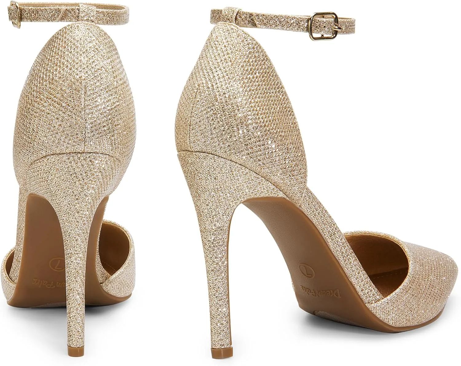 DREAM PAIRS Women's Oppointed-Lacey Pointed Toe Ankle Strap High Heel Stiletto Pumps Wedding Dress Shoes