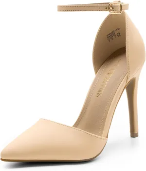 DREAM PAIRS Women's Oppointed-Lacey Pointed Toe Ankle Strap High Heel Stiletto Pumps Wedding Dress Shoes