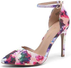 DREAM PAIRS Women's Oppointed-Lacey Pointed Toe Ankle Strap High Heel Stiletto Pumps Wedding Dress Shoes
