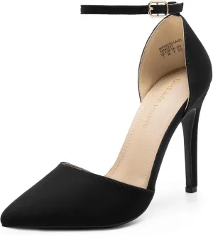 DREAM PAIRS Women's Oppointed-Lacey Pointed Toe Ankle Strap High Heel Stiletto Pumps Wedding Dress Shoes