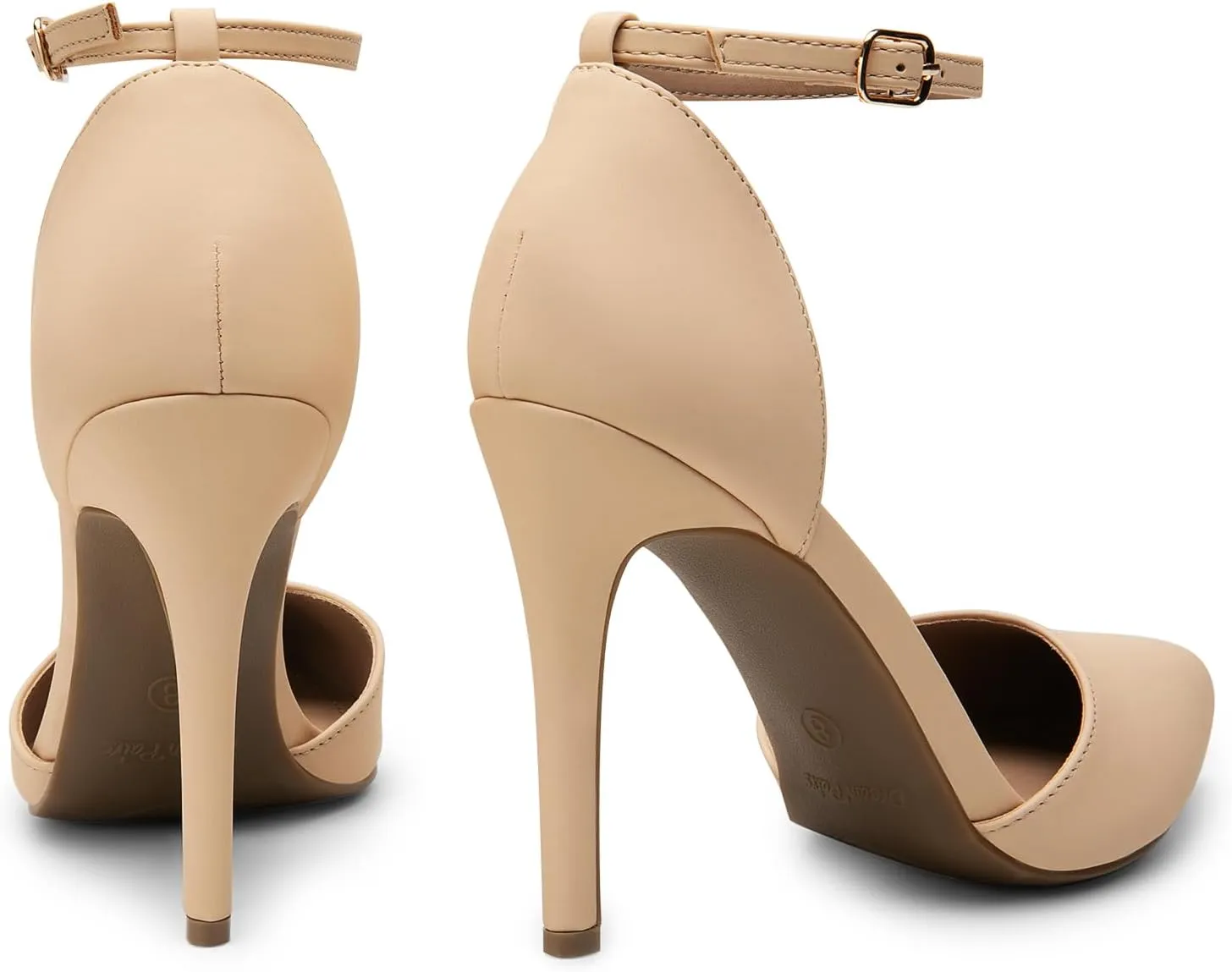 DREAM PAIRS Women's Oppointed-Lacey Pointed Toe Ankle Strap High Heel Stiletto Pumps Wedding Dress Shoes