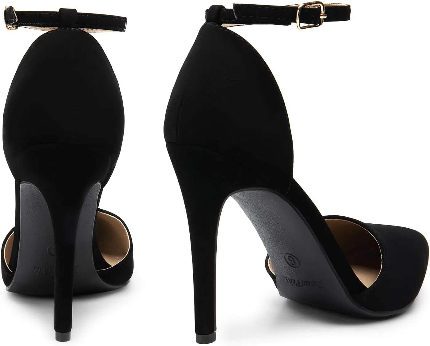 DREAM PAIRS Women's Oppointed-Lacey Pointed Toe Ankle Strap High Heel Stiletto Pumps Wedding Dress Shoes