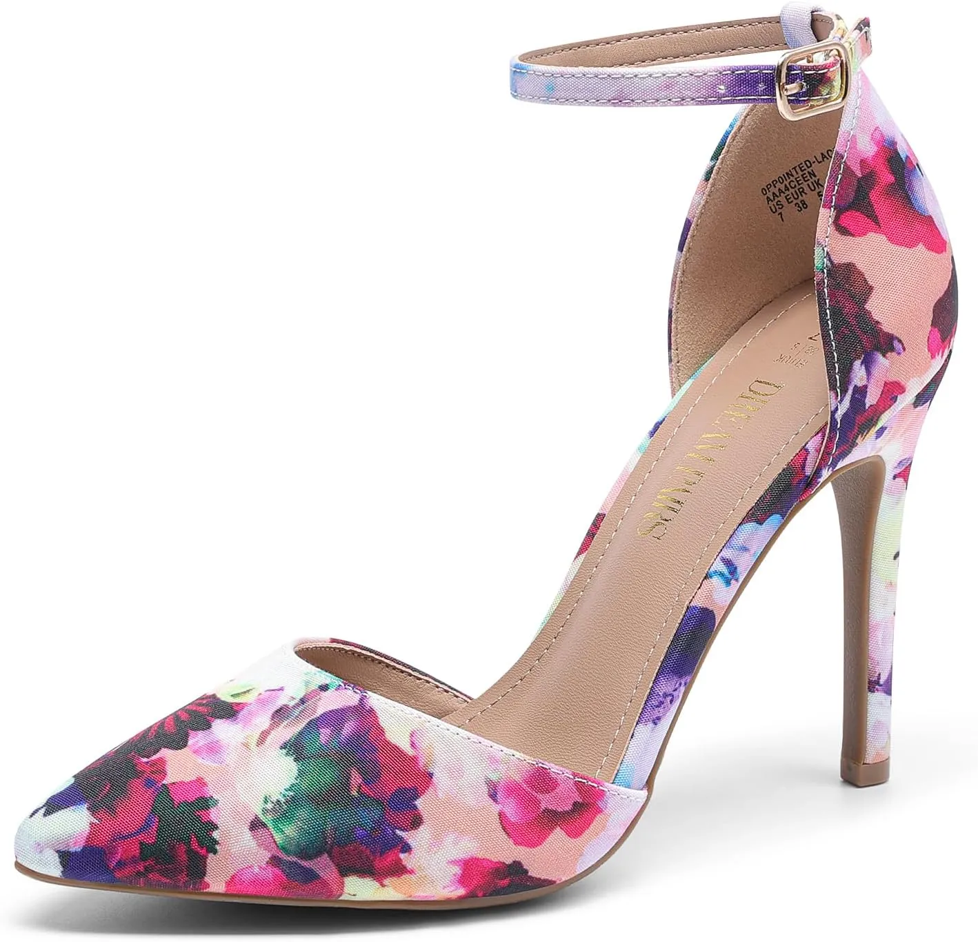 DREAM PAIRS Women's Oppointed-Lacey Pointed Toe Ankle Strap High Heel Stiletto Pumps Wedding Dress Shoes
