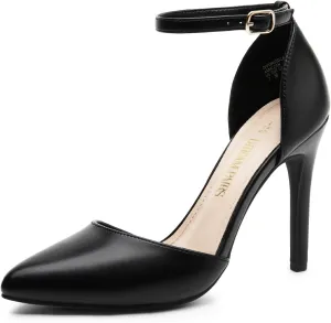 DREAM PAIRS Women's Oppointed-Lacey Pointed Toe Ankle Strap High Heel Stiletto Pumps Wedding Dress Shoes