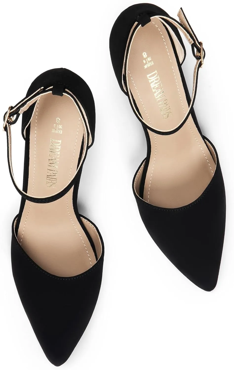 DREAM PAIRS Women's Oppointed-Lacey Pointed Toe Ankle Strap High Heel Stiletto Pumps Wedding Dress Shoes
