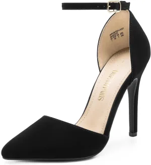 DREAM PAIRS Women's Oppointed-Lacey Pointed Toe Ankle Strap High Heel Stiletto Pumps Wedding Dress Shoes