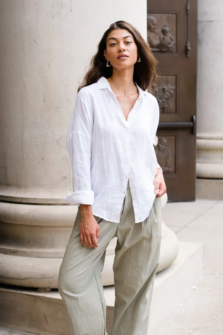 Easy Fit Trouser - Organic Cotton Broadcloth - Eucalyptus