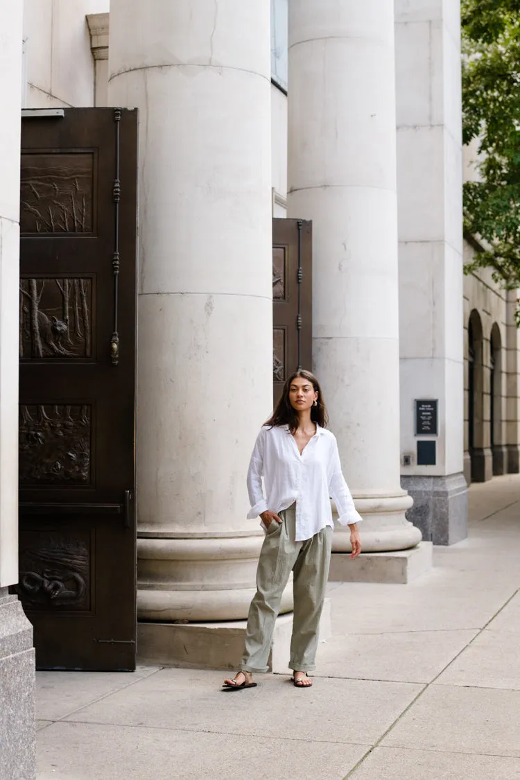 Easy Fit Trouser - Organic Cotton Broadcloth - Eucalyptus