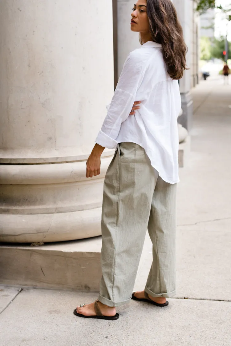 Easy Fit Trouser - Organic Cotton Broadcloth - Eucalyptus
