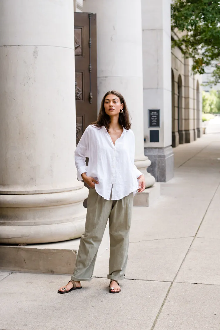 Easy Fit Trouser - Organic Cotton Broadcloth - Eucalyptus