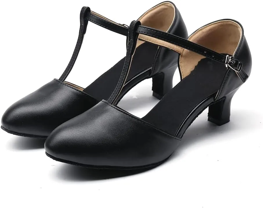 Exgingle Black Dance Heels for Women Jazz Dancing Shoes for Girls Contemporary Shoes