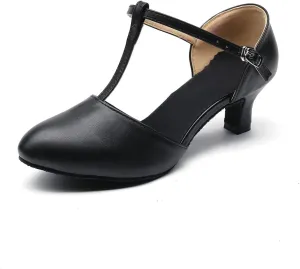 Exgingle Black Dance Heels for Women Jazz Dancing Shoes for Girls Contemporary Shoes