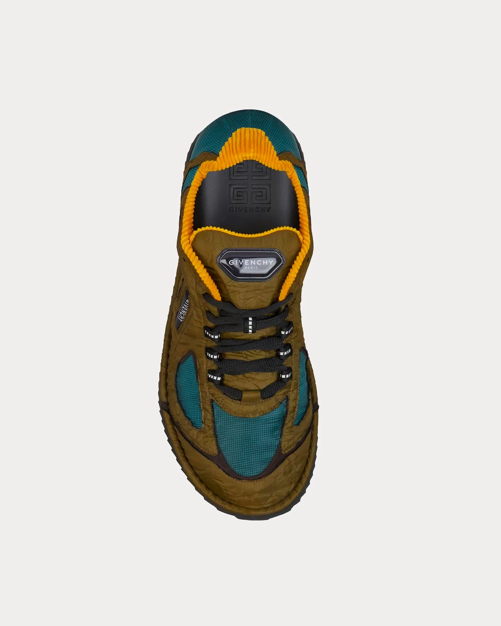 Flat Synthetic Fiber Green Low Top Sneakers