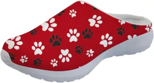 Forchrinse Cute Santa Claus Womens Slip on Mule Sneakers Mens Garden Clog Mesh Walking Shoes for Causal Work Gym