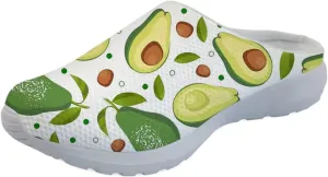 Forchrinse Cute Santa Claus Womens Slip on Mule Sneakers Mens Garden Clog Mesh Walking Shoes for Causal Work Gym