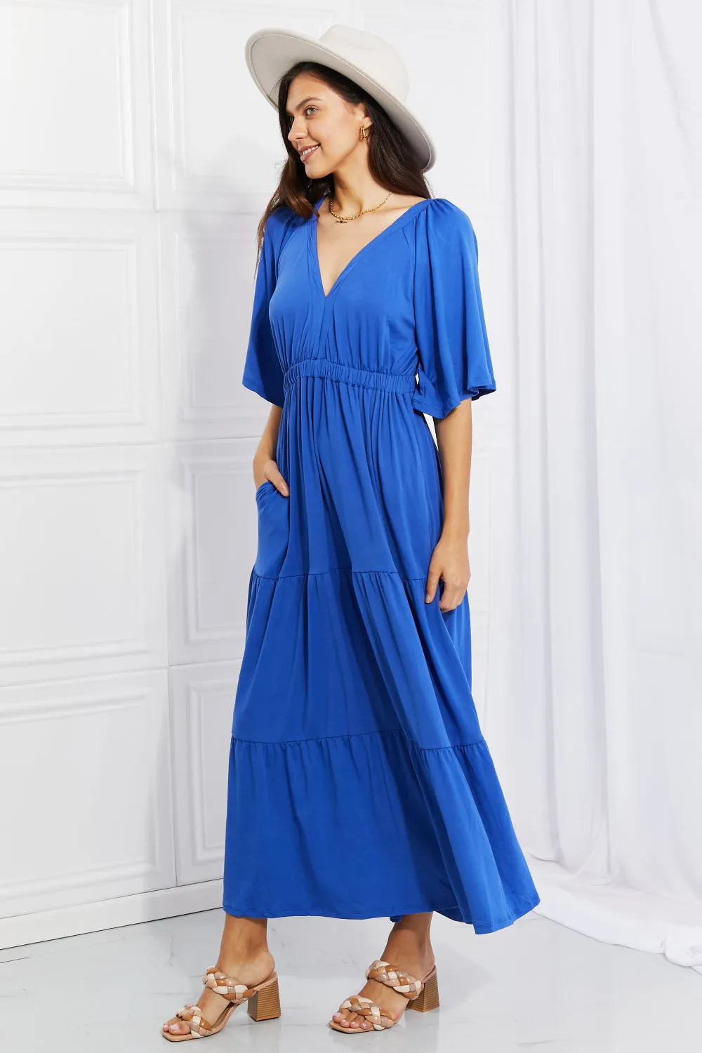 Full Size My Muse Flare Sleeve Tiered Maxi Dress