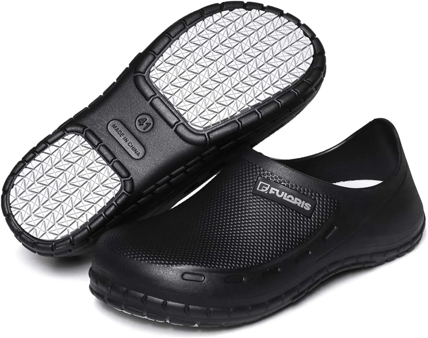 FULORIS Non Slip Chef Shoes for Men, Men's Work Shoe, Waterproof Clogs for Men, Kitchen Clog
