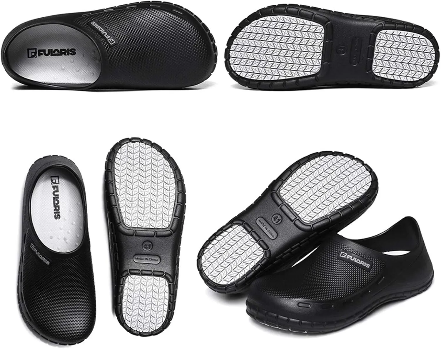 FULORIS Non Slip Chef Shoes for Men, Men's Work Shoe, Waterproof Clogs for Men, Kitchen Clog
