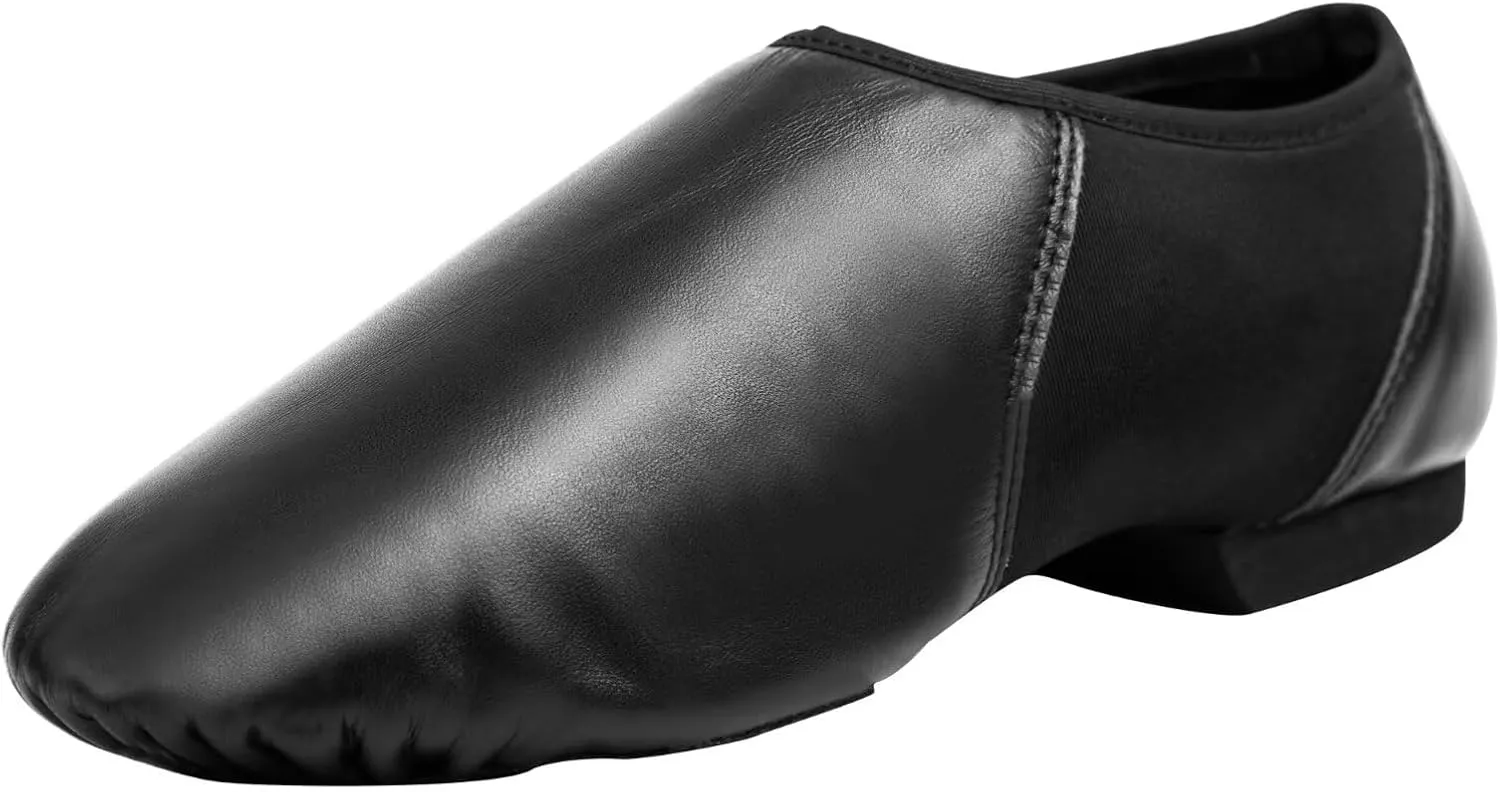 Girls Vegan Leather Jazz Shoes,Soft Vegan Leather Dance Slippers for Toddler/Little Kid/Big Kid