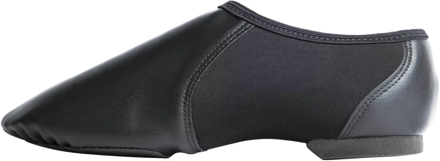 Girls Vegan Leather Jazz Shoes,Soft Vegan Leather Dance Slippers for Toddler/Little Kid/Big Kid