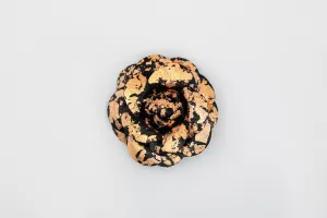Gold Plated Black Rose Shoe Clip