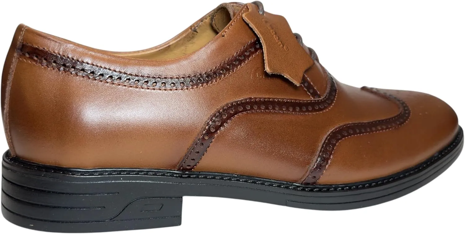 Handmade Men's Dress Shoes - 100% Genuine Leather, Classic Brogue Wingtip Design, Comfortable Formal & Informal Wear.