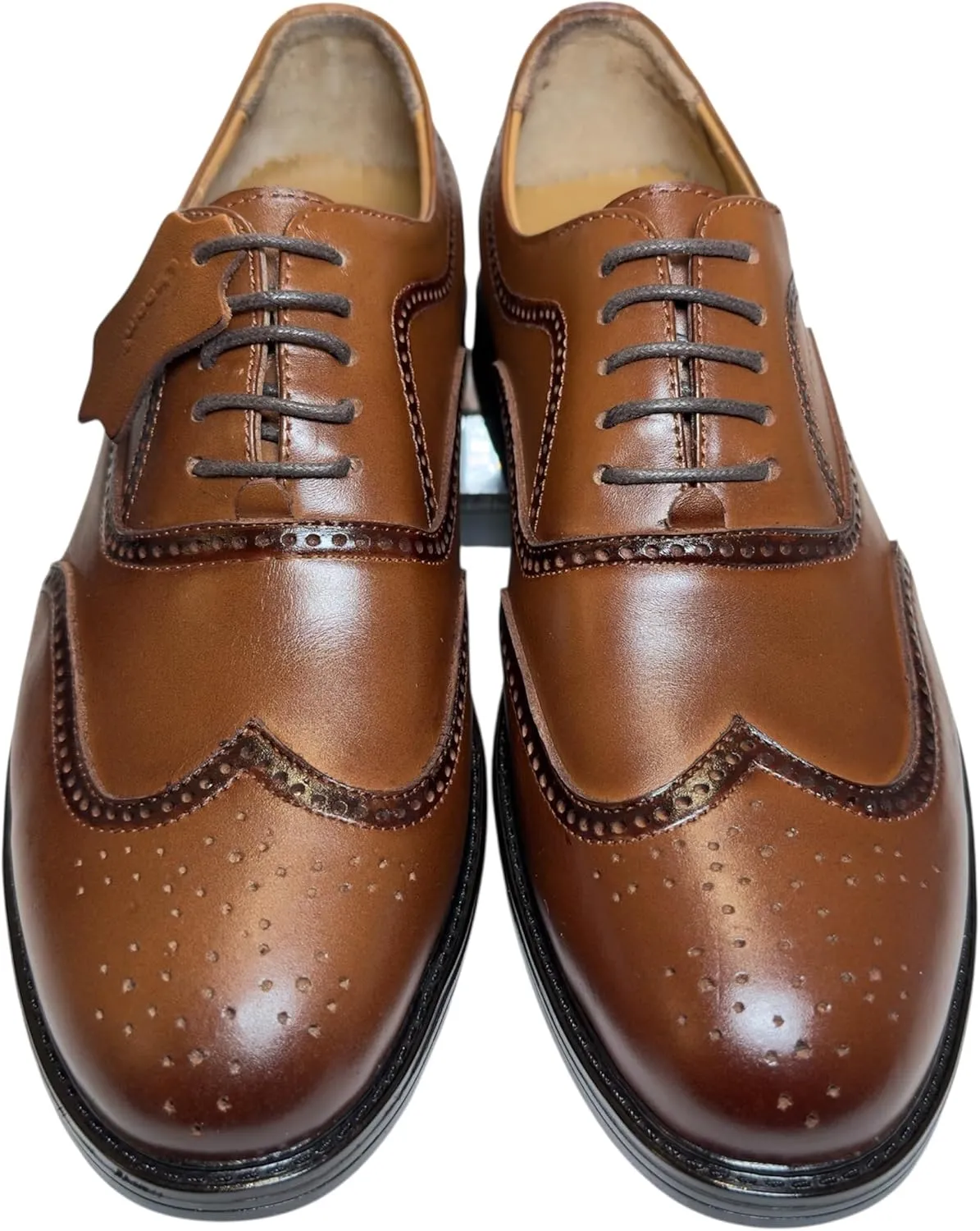 Handmade Men's Dress Shoes - 100% Genuine Leather, Classic Brogue Wingtip Design, Comfortable Formal & Informal Wear.
