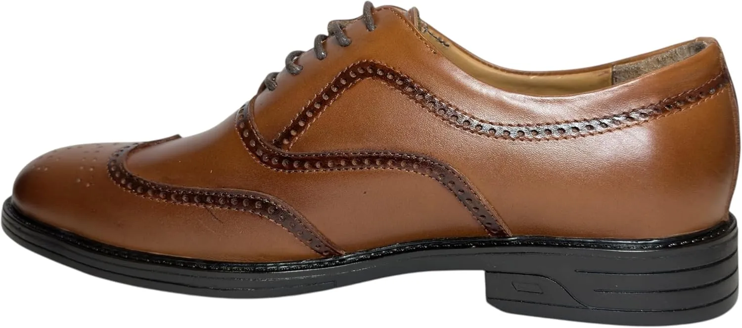 Handmade Men's Dress Shoes - 100% Genuine Leather, Classic Brogue Wingtip Design, Comfortable Formal & Informal Wear.