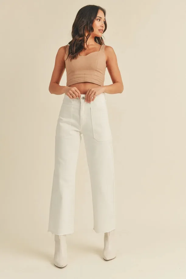 High Rise Utility Wide Leg - Off White