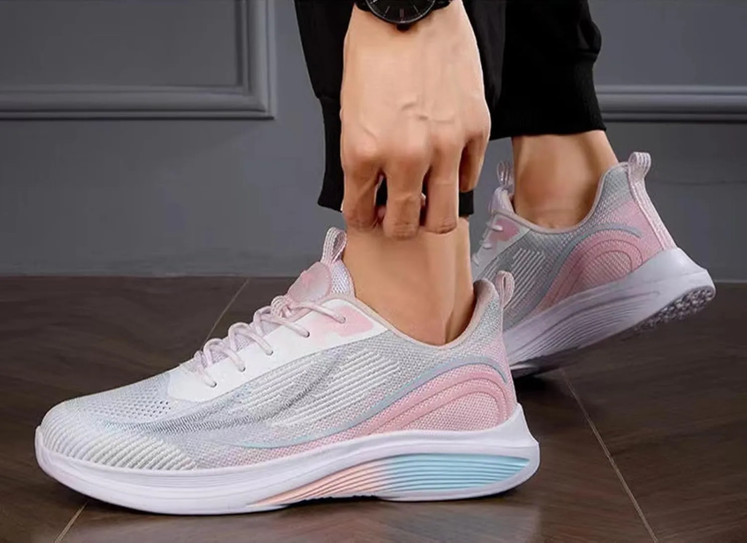 HINDOLA Sneakers for Women Running Shoes Lightweight Casual Walking Shoes Breathable Gym Work Fashion Comfortable Non Slip Shoes