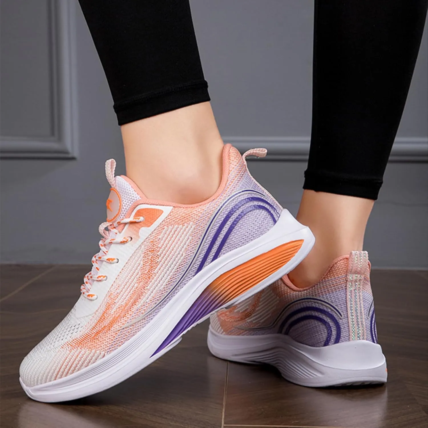 HINDOLA Sneakers for Women Running Shoes Lightweight Casual Walking Shoes Breathable Gym Work Fashion Comfortable Non Slip Shoes