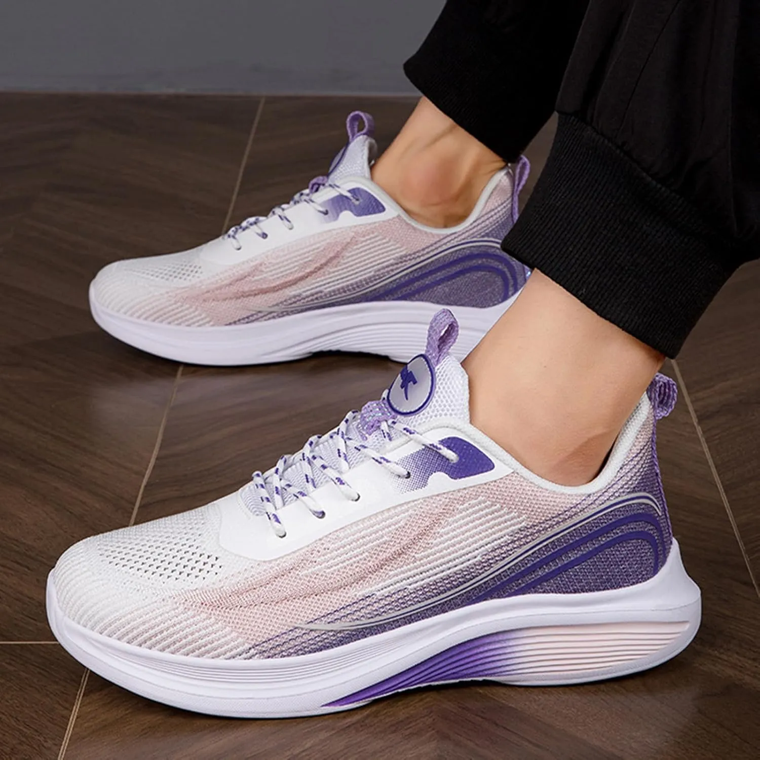 HINDOLA Sneakers for Women Running Shoes Lightweight Casual Walking Shoes Breathable Gym Work Fashion Comfortable Non Slip Shoes