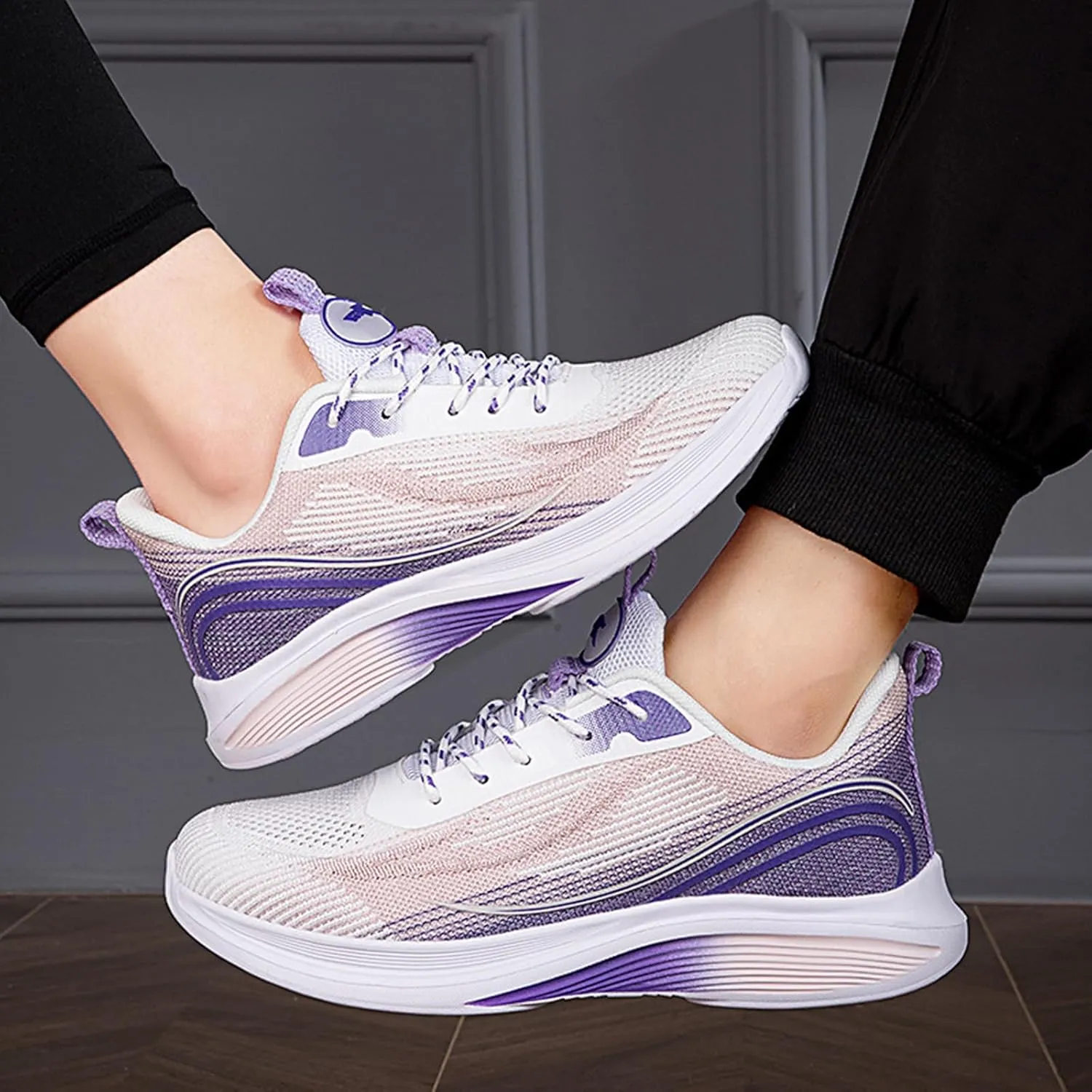 HINDOLA Sneakers for Women Running Shoes Lightweight Casual Walking Shoes Breathable Gym Work Fashion Comfortable Non Slip Shoes