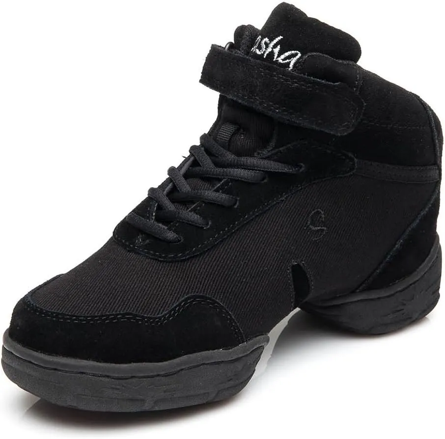 HIPPOSEUS Women's Canvas Dance Sneakers Modern Jazz Fittness Dance Boots with split sole,Model B53