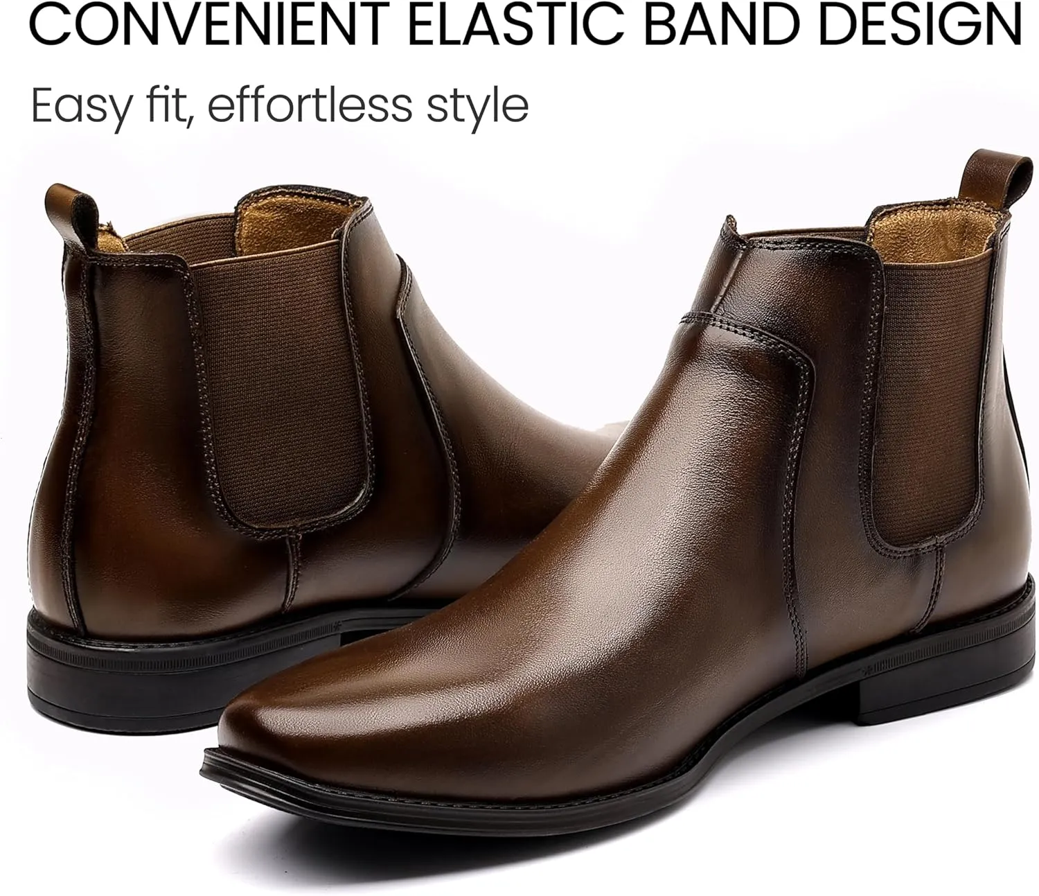 Holy dove Chelsea Boots Men  Genuine Leather,Chelsea Boots for Men with Side Zipper, Casual Slip-On Ankle Boots, Chukka & Oxford Style Dress Boots