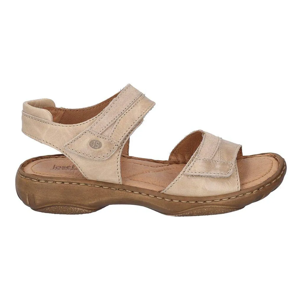 Josef Seibel Debra 19 Ladies Beige Leather Touch Fastening Sandals