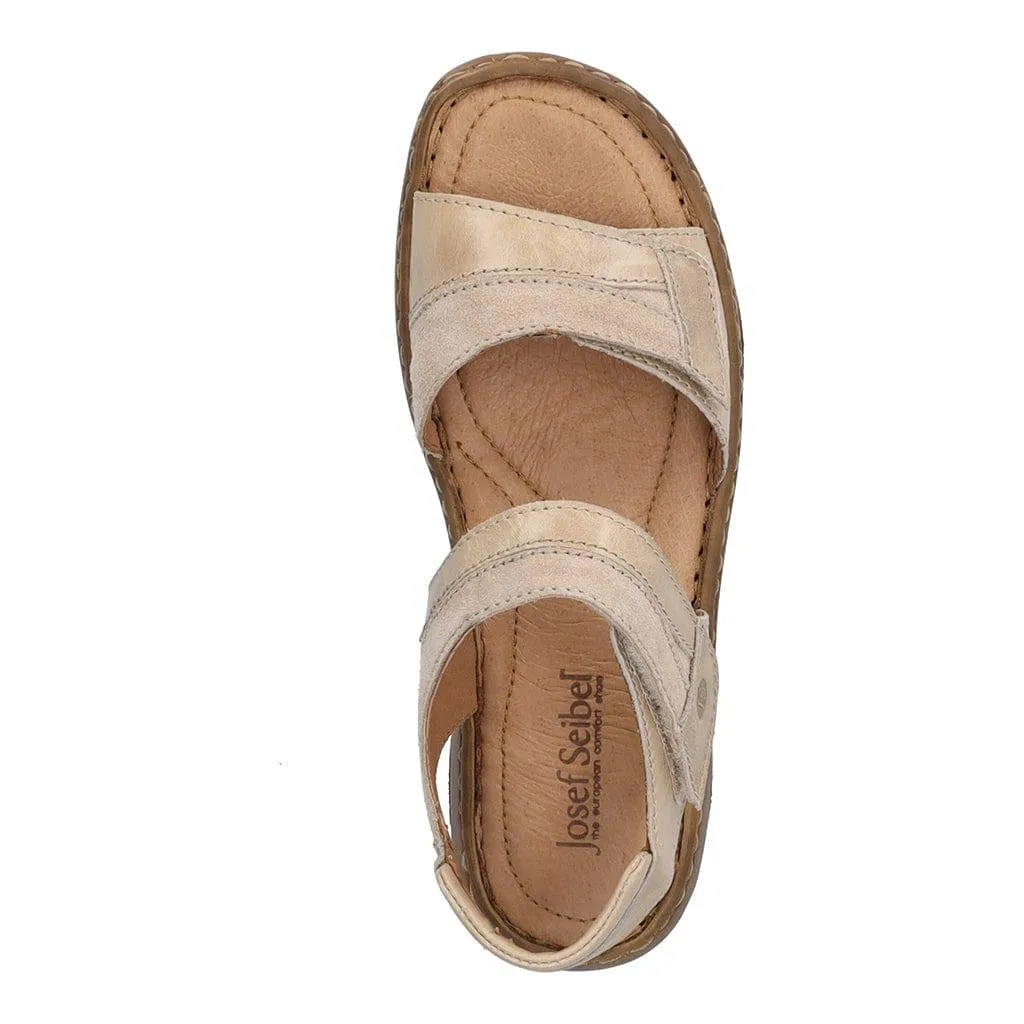 Josef Seibel Debra 19 Ladies Beige Leather Touch Fastening Sandals