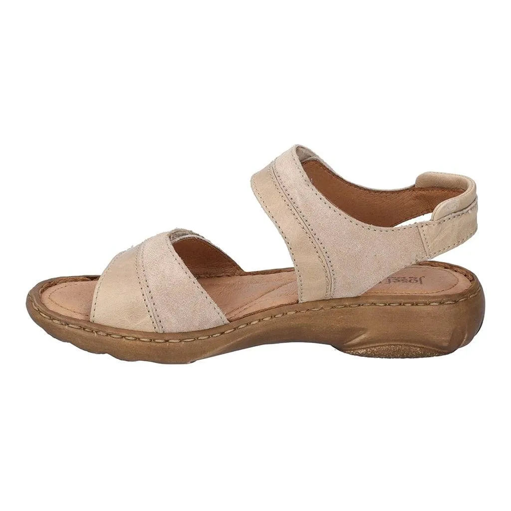 Josef Seibel Debra 19 Ladies Beige Leather Touch Fastening Sandals
