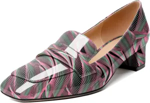 Joseywade Women Low Block Chunky Heel Pumps Slip On 1.5 Inch Square Toe Comfort Shoes