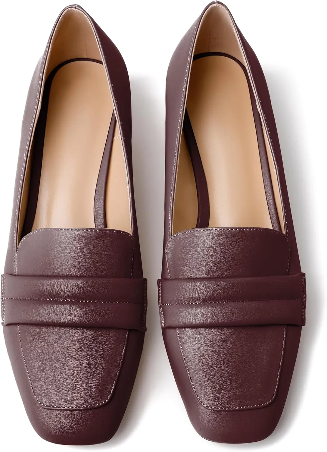 Joseywade Women Low Block Chunky Heel Pumps Square Toe Slip On 1.5'' Closed Toe Loafer Shoes for Wedding Office Evening Workplace