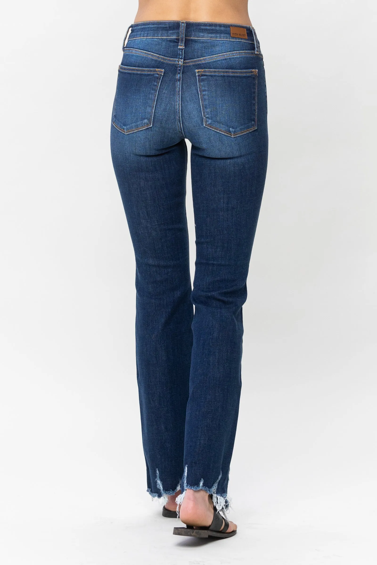 Judy Blue Mid Rise Non Distressed Hem Bootcut